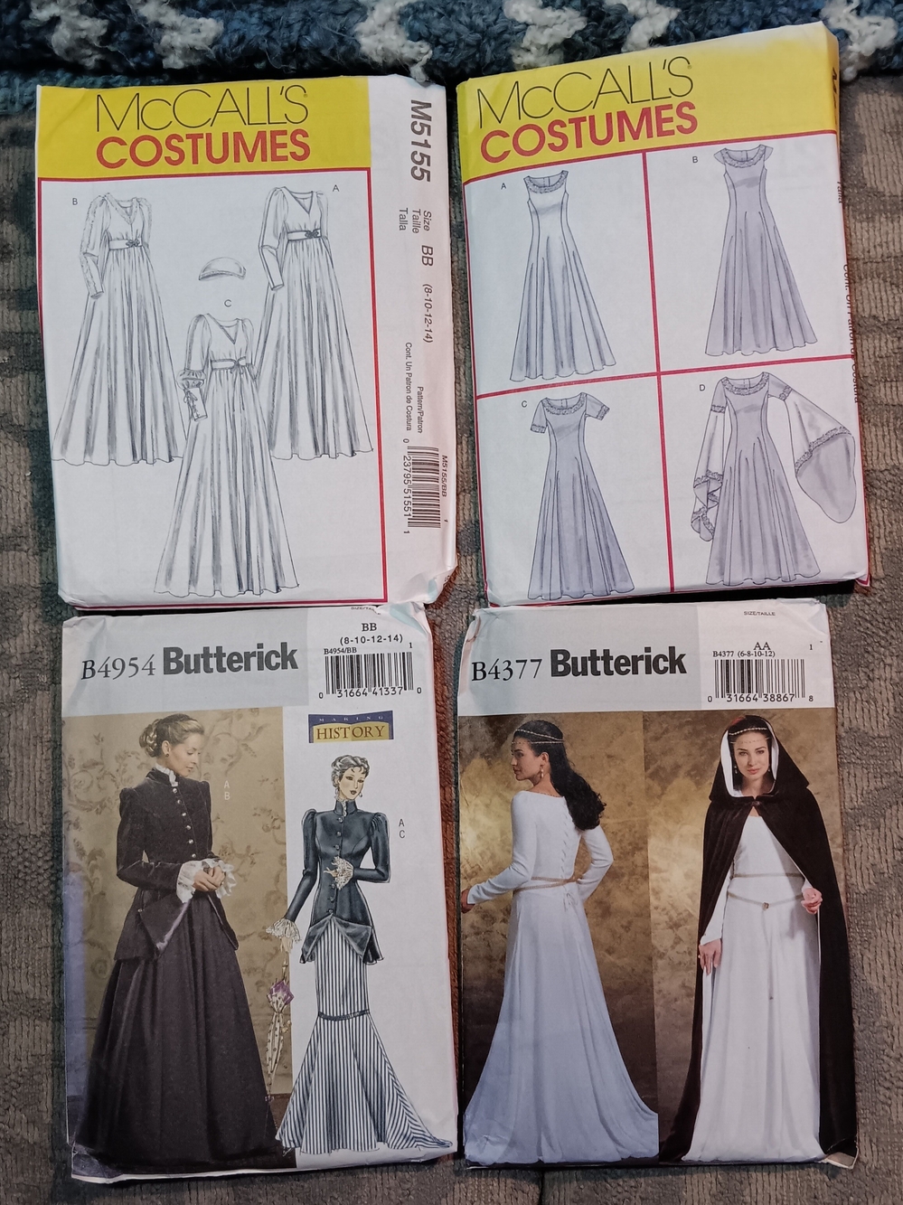McCall's & Butterick Sewing Pattern Bundle - White, Black, Yellow Covers